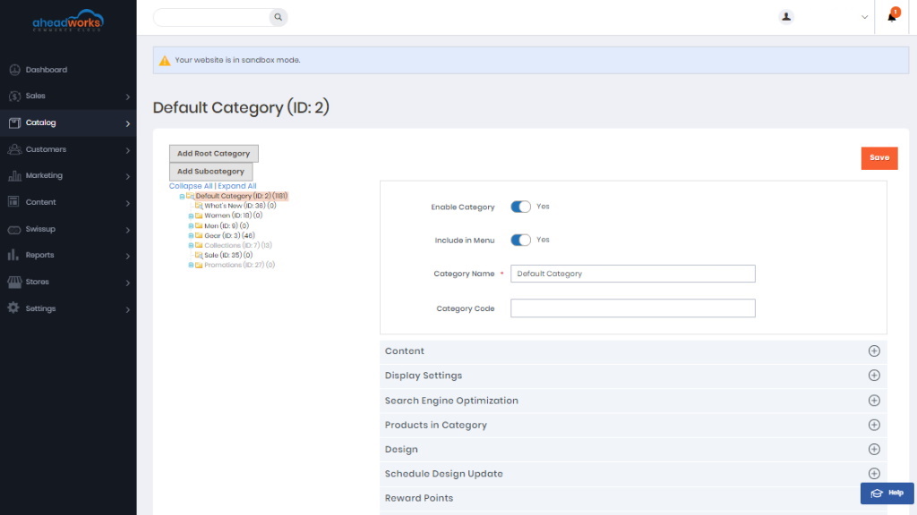 Creating category | AW Commerce Cloud