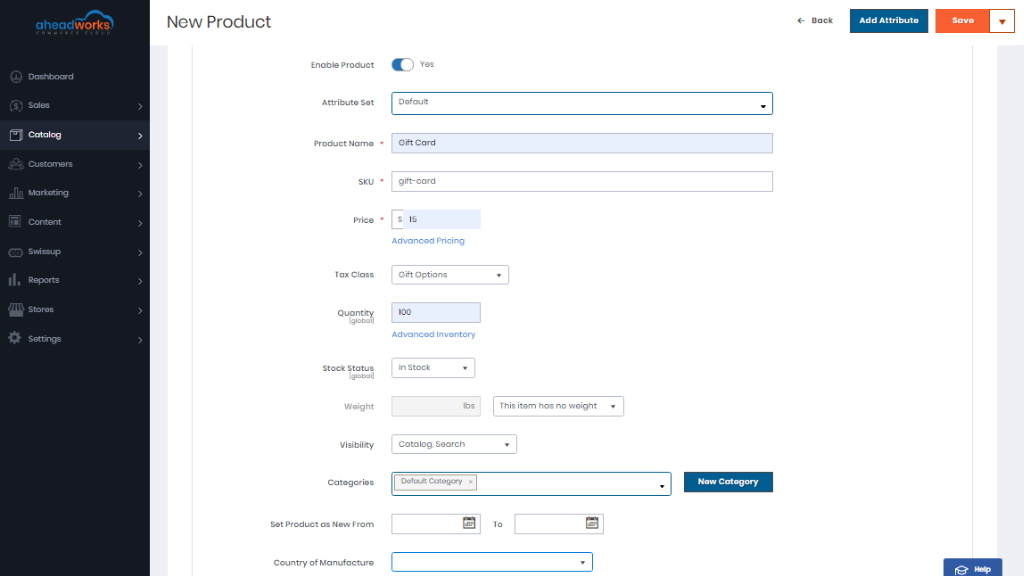 Adding Products | AW Commerce Cloud