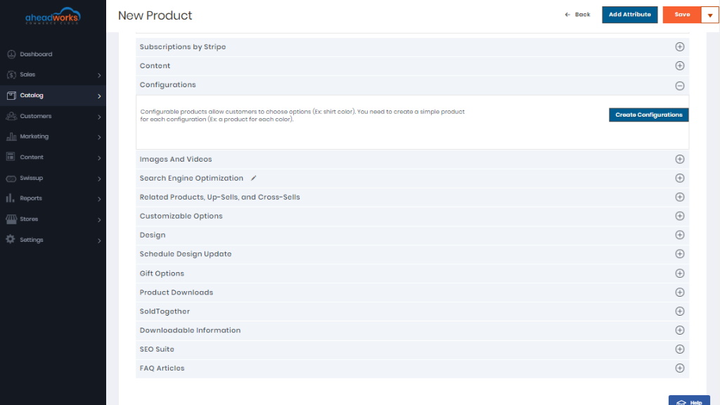 Product settings | AW Commerce Cloud