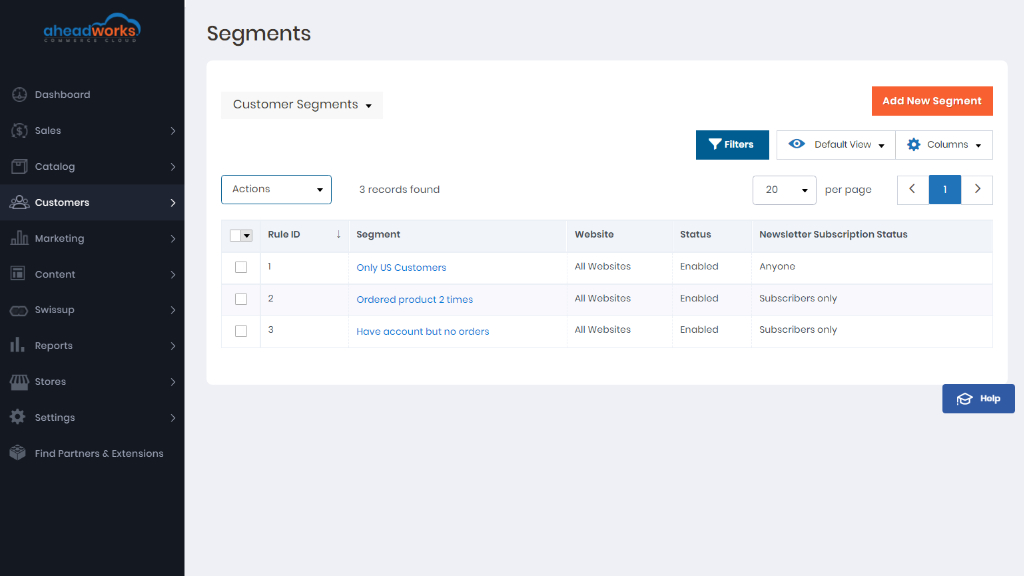 Customer Segmentation grid | Customer Segmentation for AW ecommerce cloud