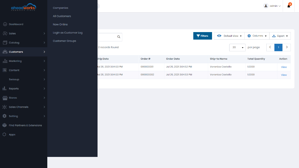 Customers Management | AW Commerce Cloud