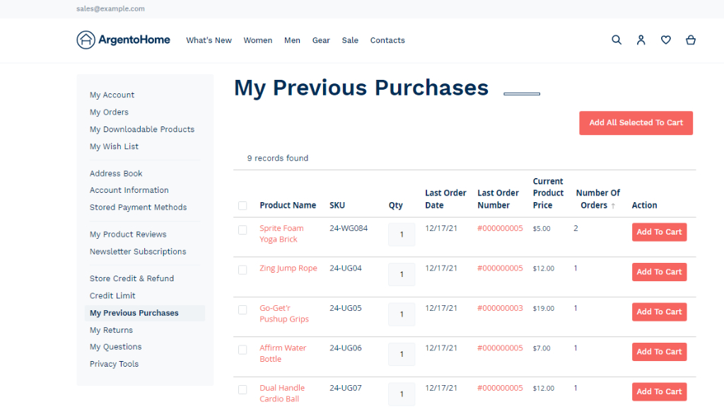 Easy Reorder on the frontend | AW Commerce Cloud