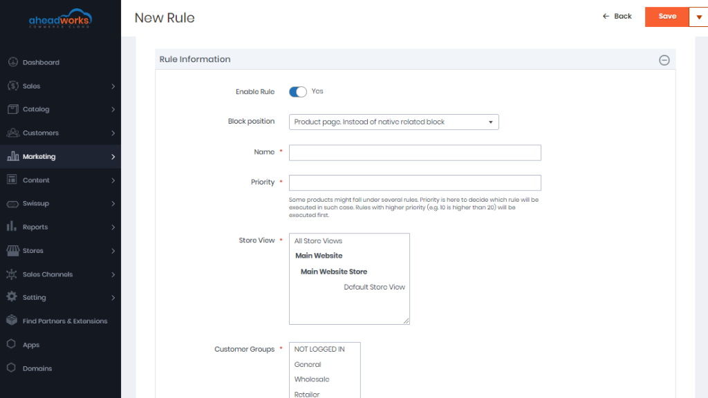 New Rule Information | AW Commerce Cloud
