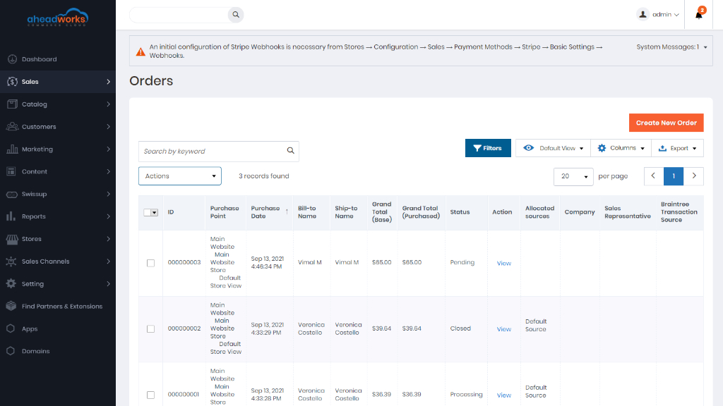 Orders | AW Commerce Cloud