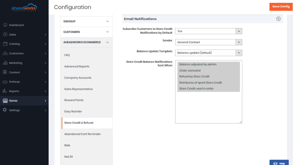 Store Credit and Refund | AW Commerce Cloud