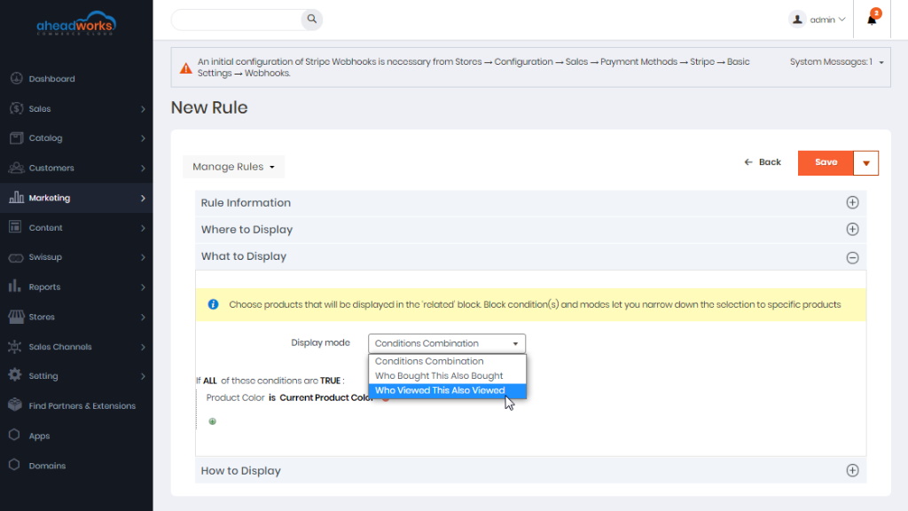 What to dispaly | AW Commerce Cloud