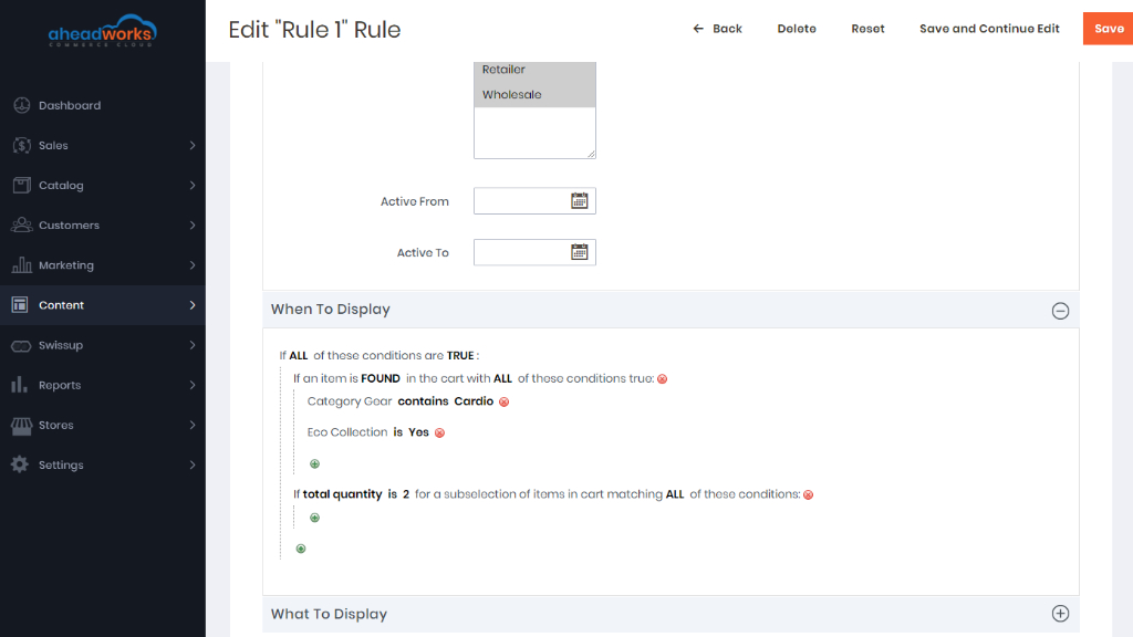 When to display | Order success page for aheadworks commerce cloud 