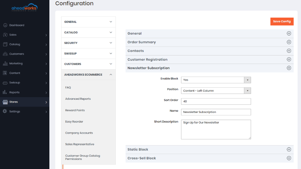 Newsletter settings | Order success page for aheadworks commerce cloud 