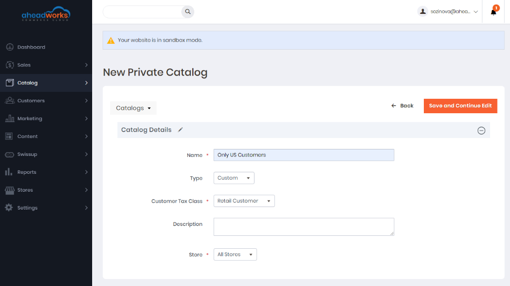 Creating Private Catalog | Private Catalogs for Aheadworks commerce cloud 