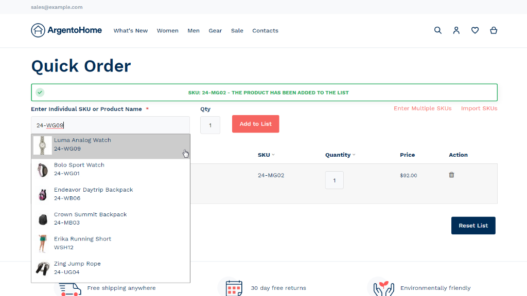 Enter individual sku | Aheadworks Commerce cloud