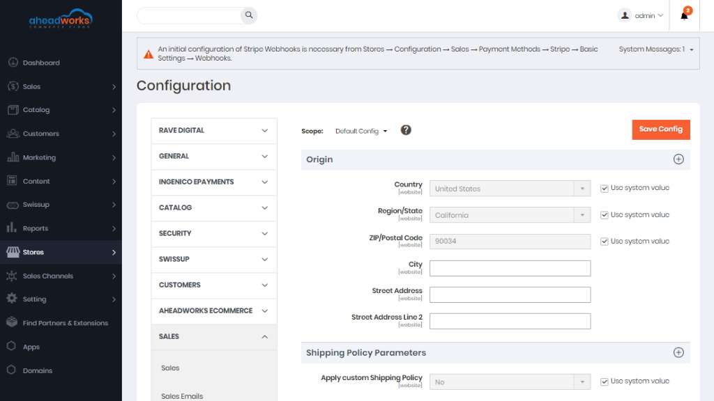 Configuration Shipping | AW Commerce Cloud
