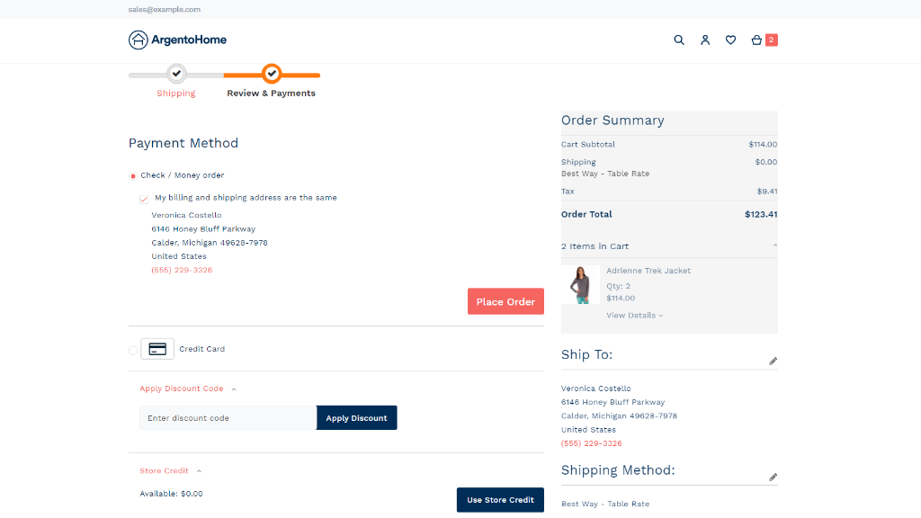 Setting Payment & Shipping Methods Frontend | AW Commerce Cloud
