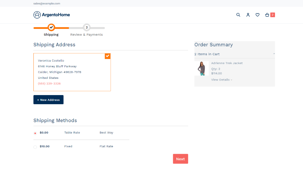 Shipping Method on the Frontend | AW Commerce Cloud