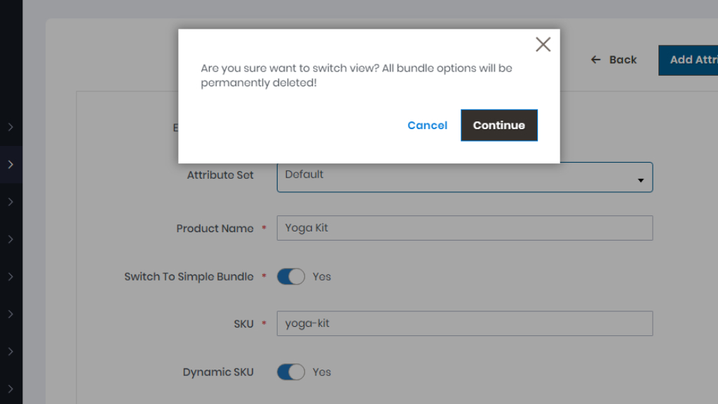 Pop up alert | Simple Bundle Product for Aheadworks commerce cloud