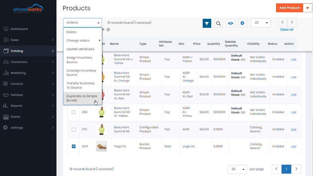 Duplicate as simple bundle | Simple Bundle Product for aheadworks commerce cloud