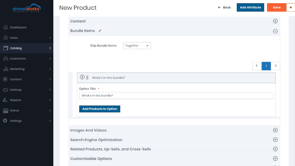 Add product | Simple Bundle Product for Aheadworks commerce cloud