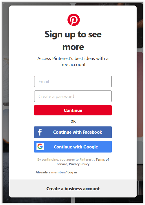 Create an account on Pinterest | Social Login by Aheadworks eCommerce Cloud