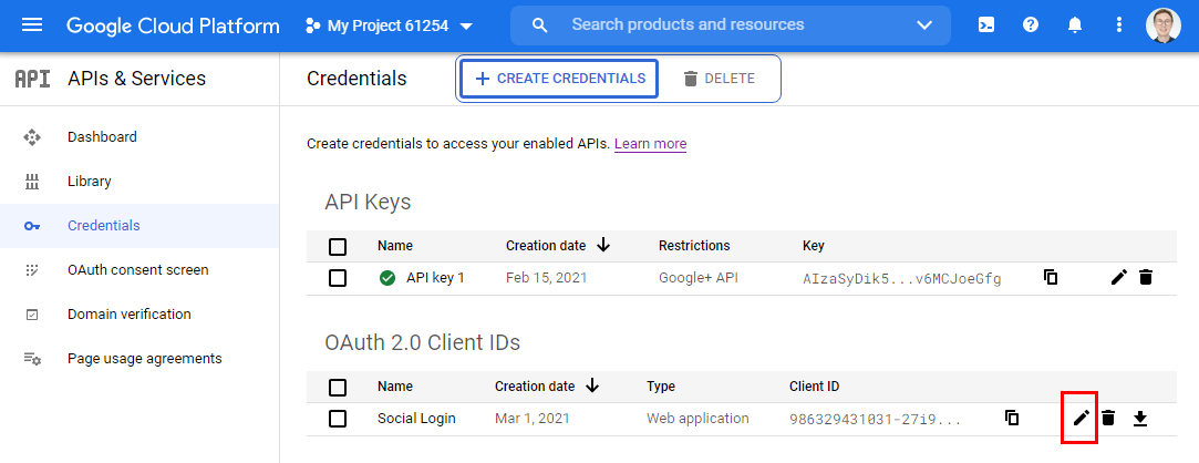 Google cloud platform console | Social Login by Aheadworks eCommerce Cloud