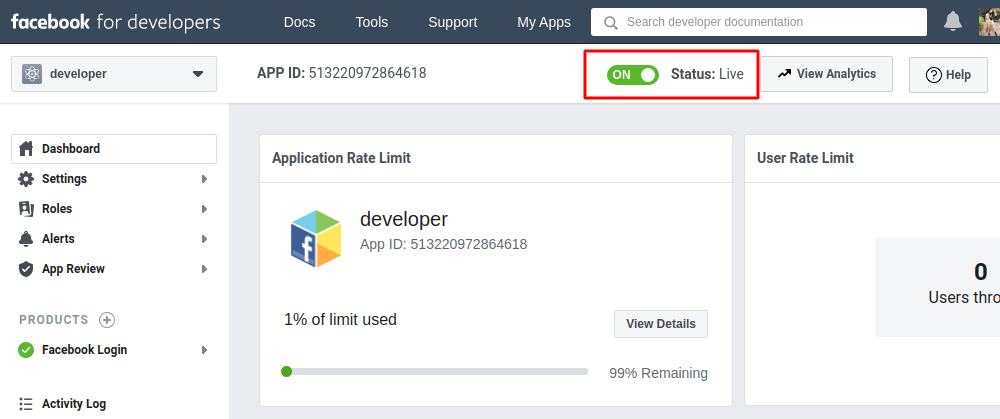 Facebook app go live | Social Login by Aheadworks eCommerce Cloud