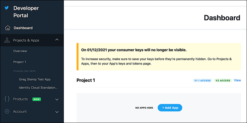Twitter dashboard | Social Login by Aheadworks eCommerce Cloud