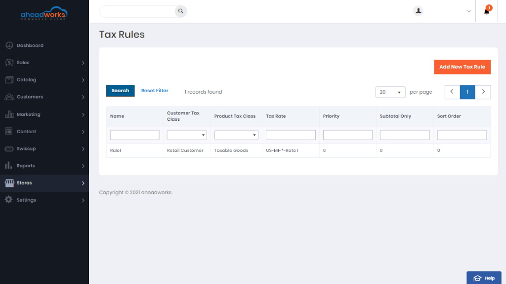 Taxes | AW Commerce Cloud