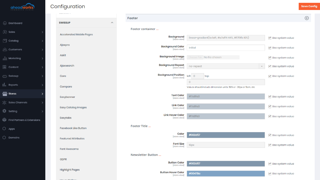Footer | AW Commerce Cloud