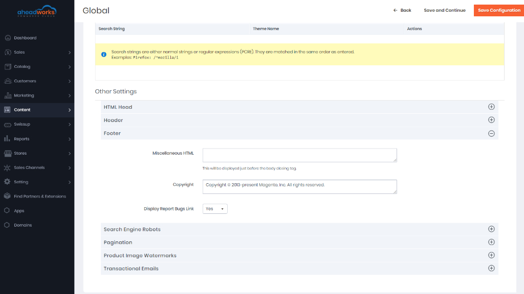 Footer | AW Commerce Cloud