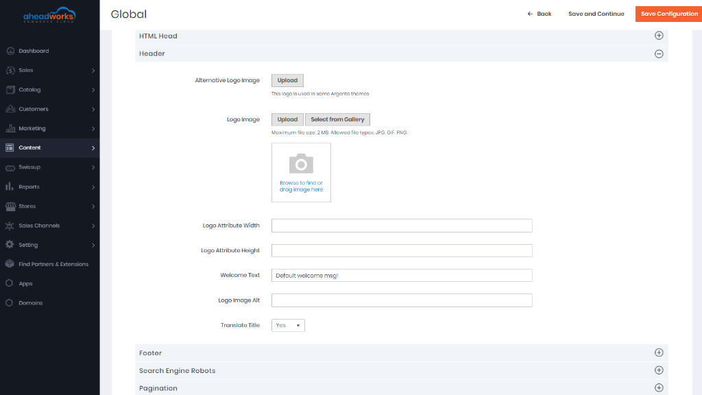 Header | AW Commerce Cloud