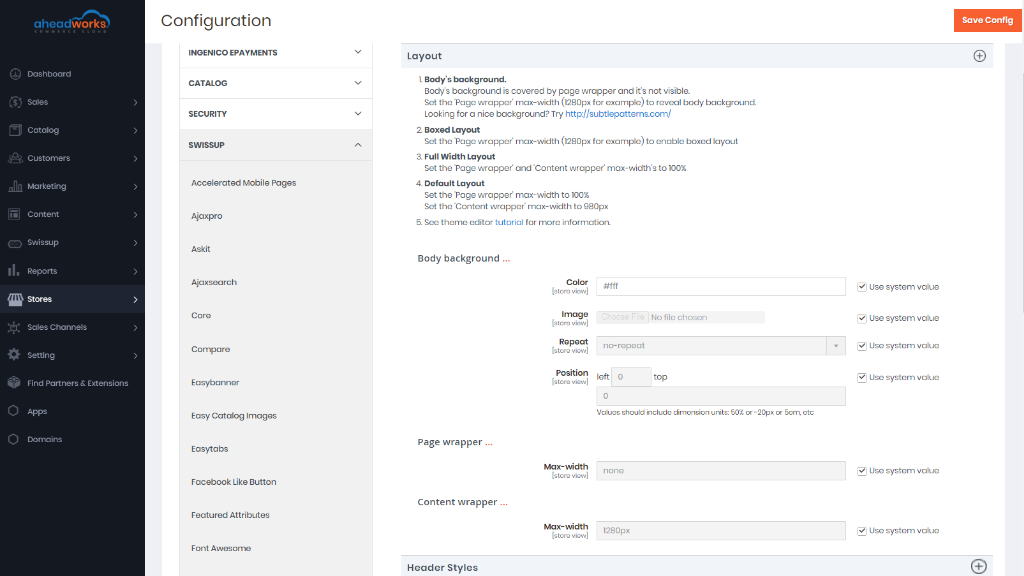 Layout | AW Commerce Cloud