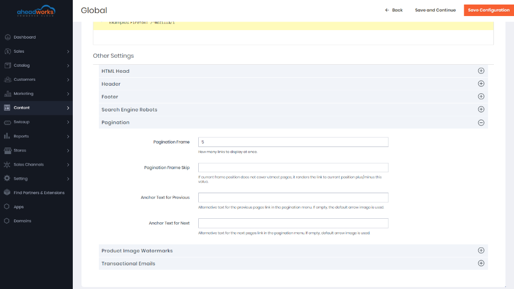 Pagination | AW Commerce Cloud