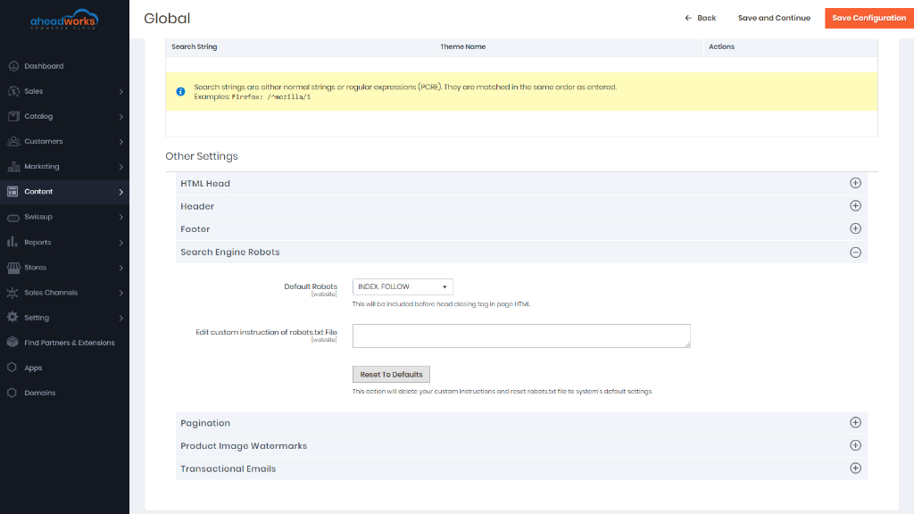 Search Engine Robots | AW Commerce Cloud